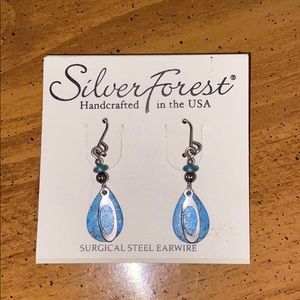 Silver Forest Turquoise dangle earrings